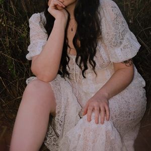 For Love and Lemons Jelena Button Front Midi Dress